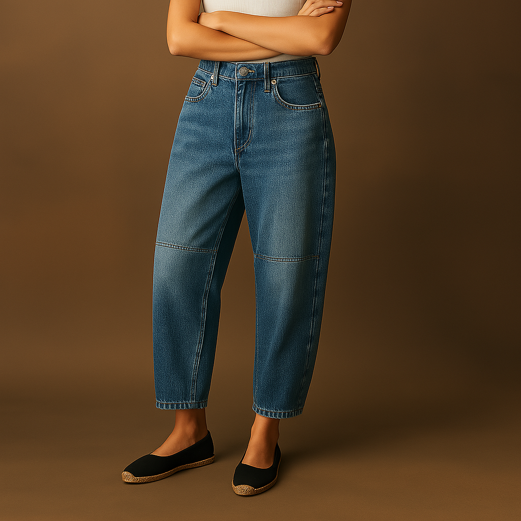 Mid-Rise Barrel Jeans - HESTONS