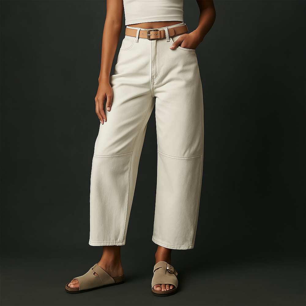 Mid-Rise Barrel Jeans - HESTONS