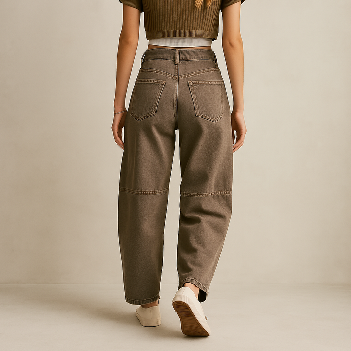 Mid-Rise Barrel Jeans - HESTONS
