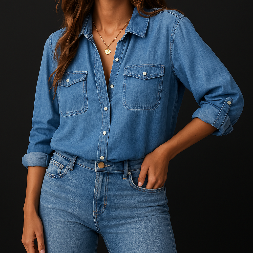 Chic Denim Button Down - HESTONS