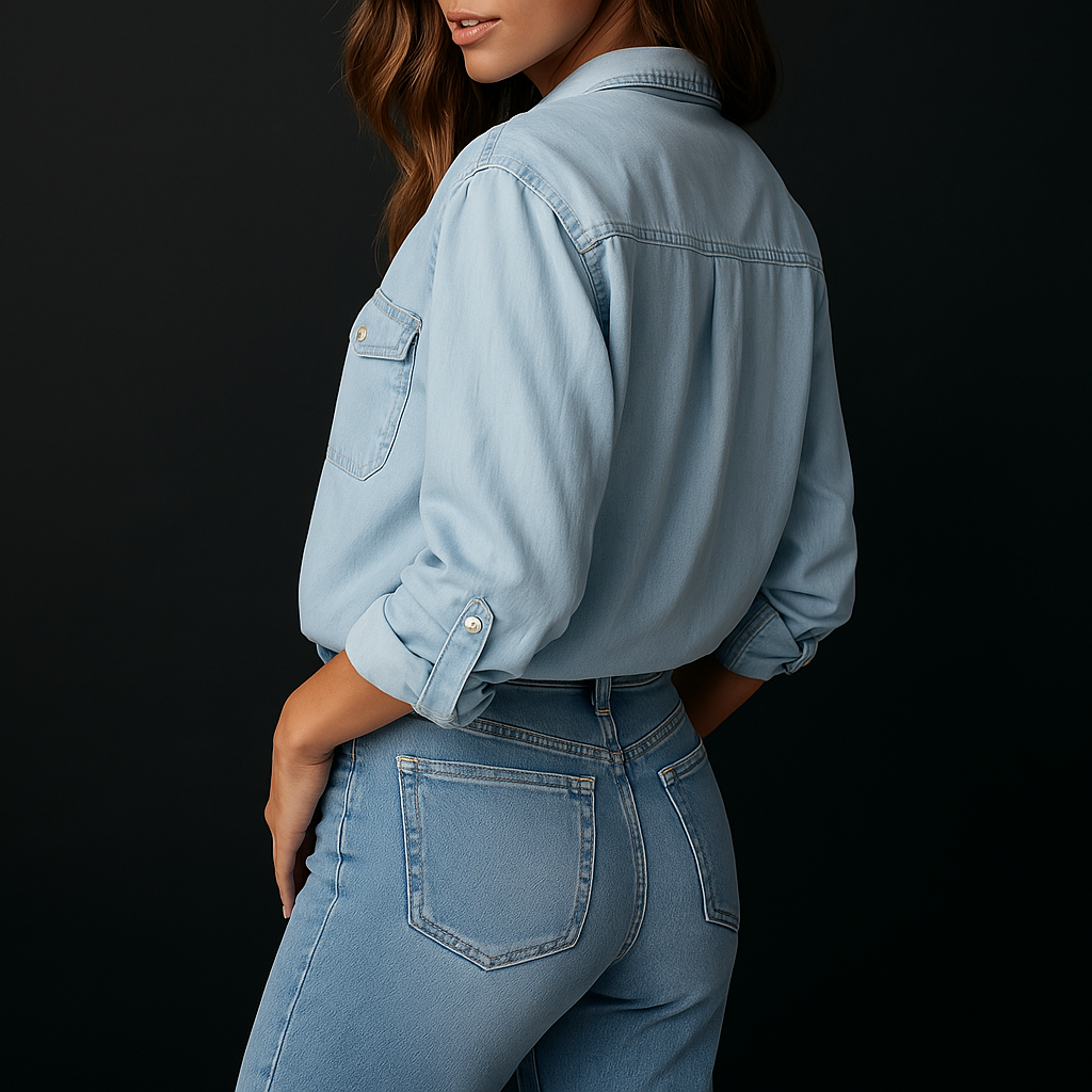 Chic Denim Button Down - HESTONS