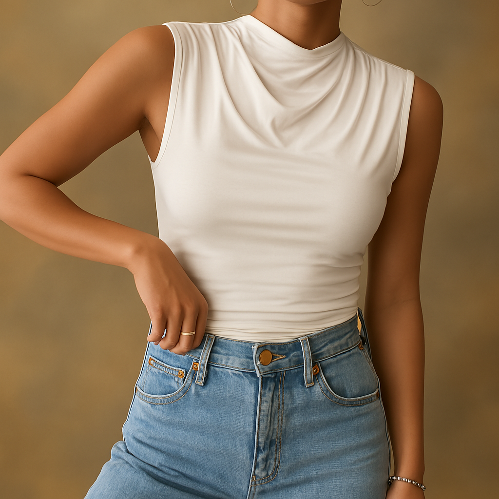 Ruched Sleeveless Tank - HESTONS