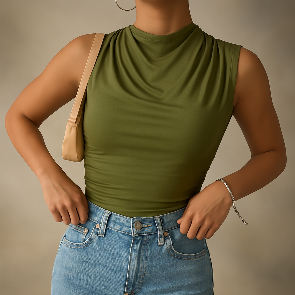 Ruched Sleeveless Tank - HESTONS